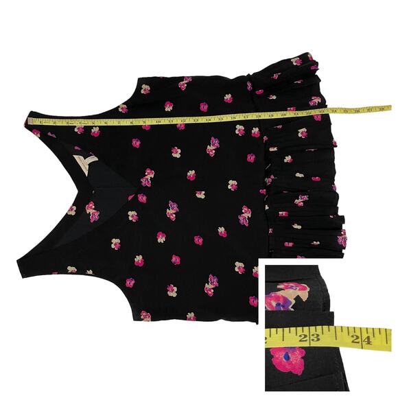 Rebecca Taylor Floriana Floral Stretch Silk Tank - Black - 8* - Picture 3 of 15